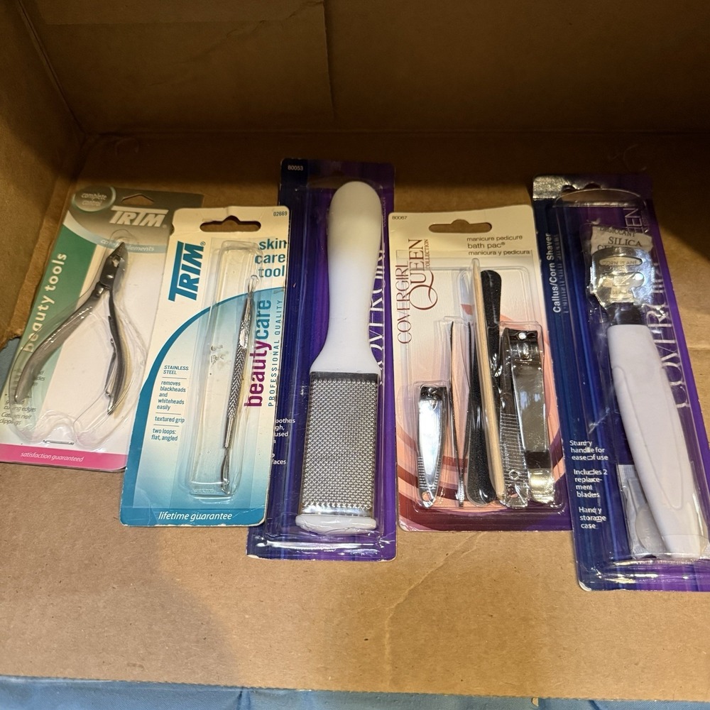 Trim Cuticle Clipper & Skin Care Tool + Foot File + CoverGirl Nail Set Lot